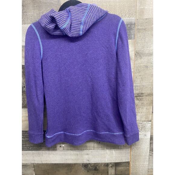 Kuhl Hoodie Chianti Fleece Pullover Size X Small Purple Poly Wool Blend - Picture 5 of 6